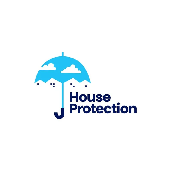 Dom Ochrona Dom Parasol Logo Wektor Ikona Ilustracja — Wektor stockowy