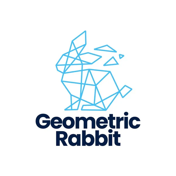 Conejo Liebre Conejito Geométrico Poligonal Tecnología Logotipo Vector Icono Ilustración — Vector de stock