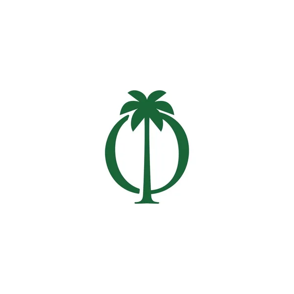 Рисунок Вектора Логотипа Пальмы Буквы — стоковый вектор