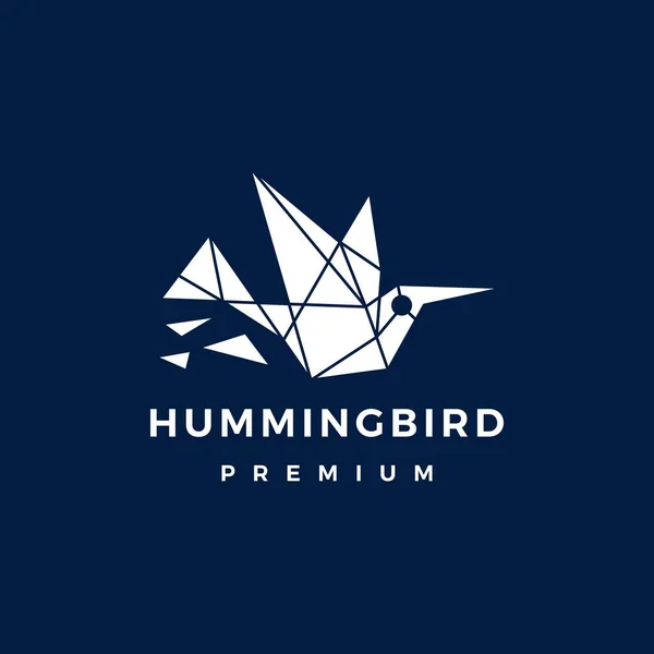 Hummingbird Colibri Geométrica Tecnologia Poligonal Logotipo Vetor Ícone Ilustração — Vetor de Stock