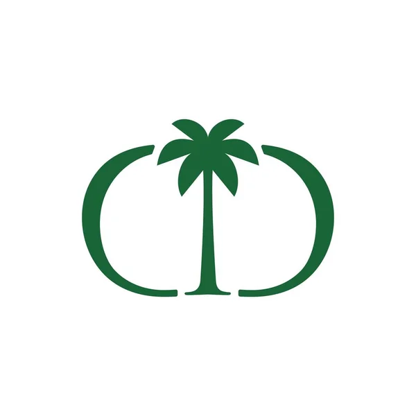 Palmier Double Lettre Marque Logo Vectoriel Icône Illustration — Image vectorielle