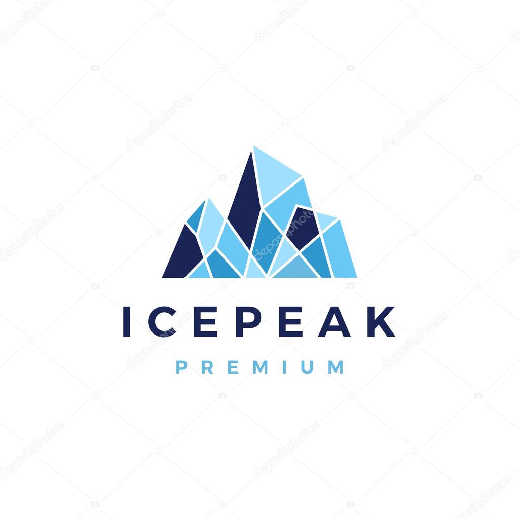 Ice peak mount geometric logo vector icon illustration
