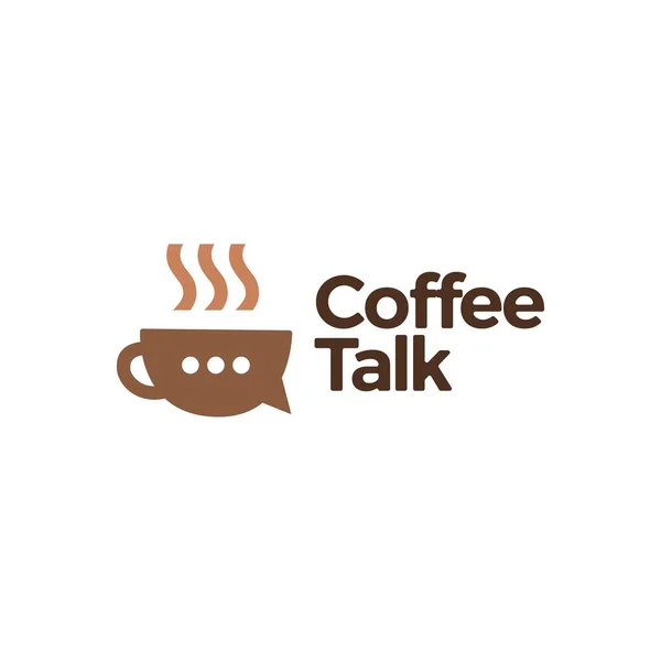 Caffè Parlare Chat Bolla Logo Vettoriale Icona Illustrazione — Vettoriale Stock