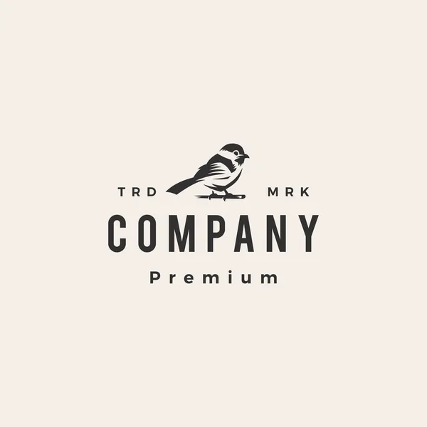 Gambar Ikon Vektor Logo Hipster Chickadee Stok Vektor Bebas Royalti