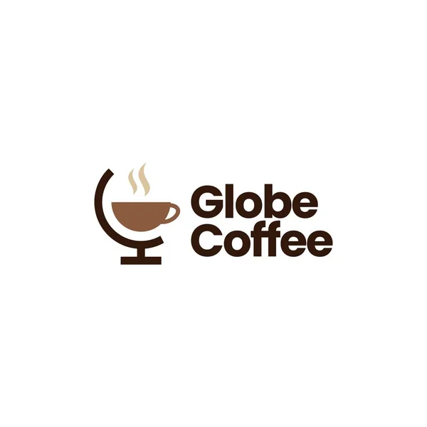 Globus Kaffee Logo Vektor Symbol Illustration — Stockvektor