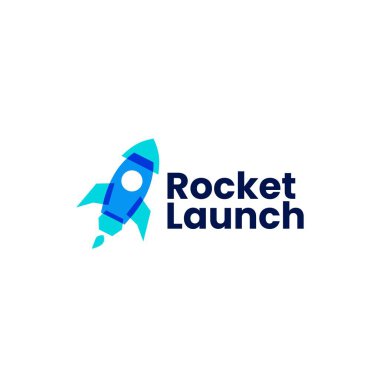 roket fırlatma logo vektör çizimi