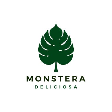 Monstera deliciosa logo vektör resimleme