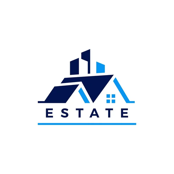 Immobiliare Casa Edificio Logo Vettoriale Icona Illustrazione — Vettoriale Stock