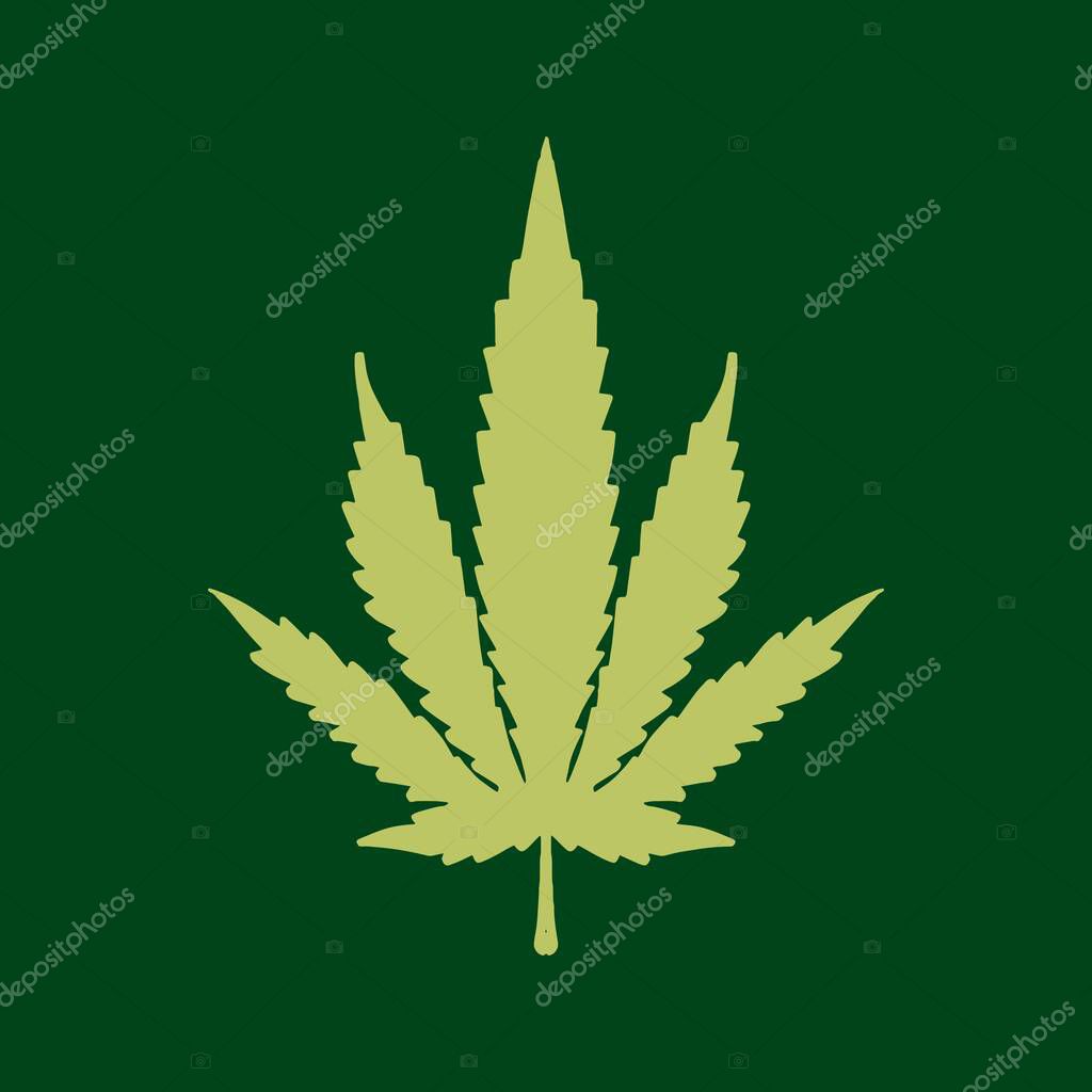 Hybird cannabis logo vector icon illustration