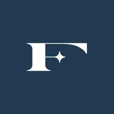 f yıldız harfi işareti ilk logo vektör resimleme
