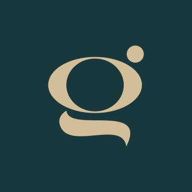 g harfi işareti çift katlı logo vektör resimleme