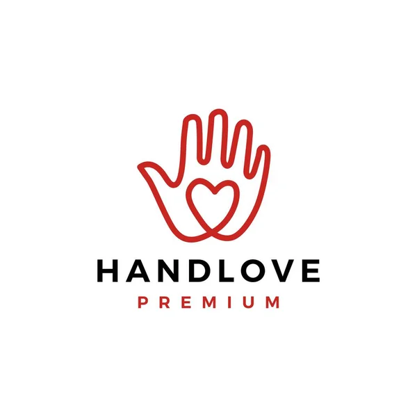 Ręka Miłość Opieka Dłoni Serce Logo Wektor Ikona Ilustracja — Wektor stockowy