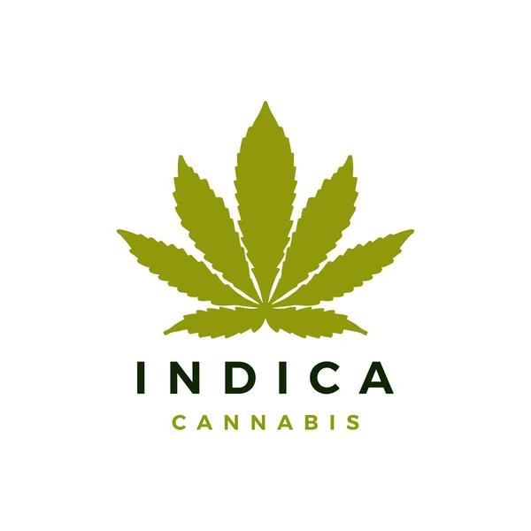 Indica Cannabis Logo Vector Icono Ilustración — Archivo Imágenes Vectoriales