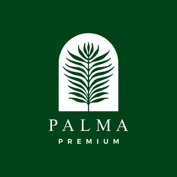 Hoja Palma Logo Vector Icono Ilustración — Vector de stock