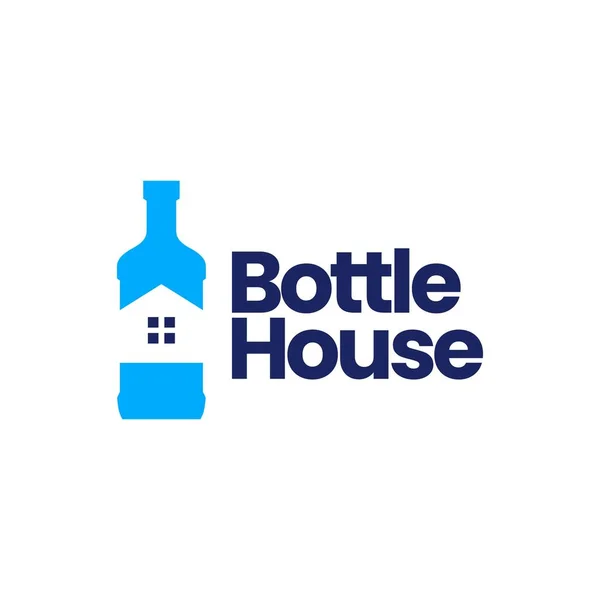 Casa Botella Logo Vector Icono Ilustración — Vector de stock