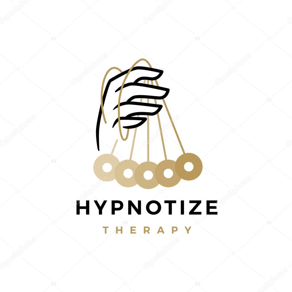 Hypnotize therapy hypnotherapy logo vector icon illustration
