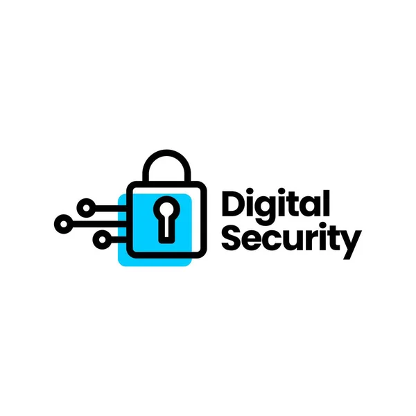 Dijital Güvenlik Kilidi Teknolojisi Logo Vektör Resimleme — Stok Vektör