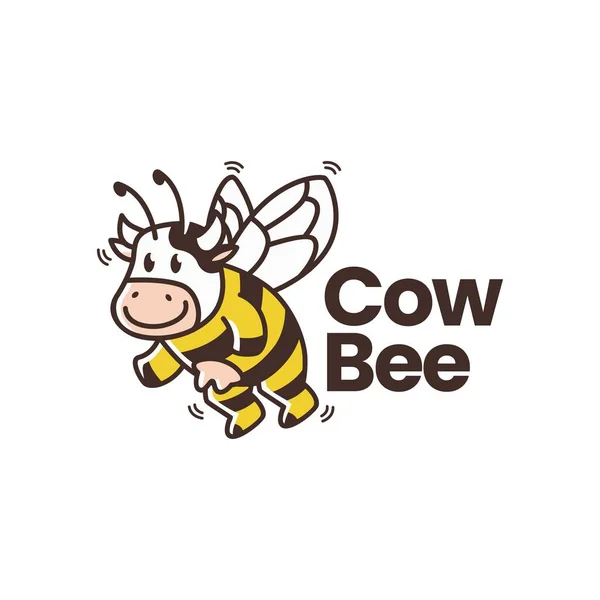奶牛蜜蜂标识矢量图标说明 — 图库矢量图片