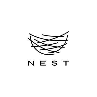 kuş yuvası logo vektör çizimi