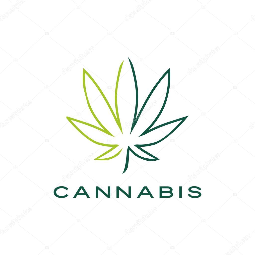 Cannabis leaf logo vector icon illustration