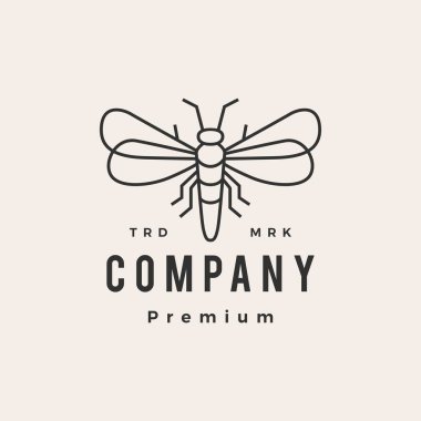 ateş böceği hipster vintage logo vektör simgesi çizimi