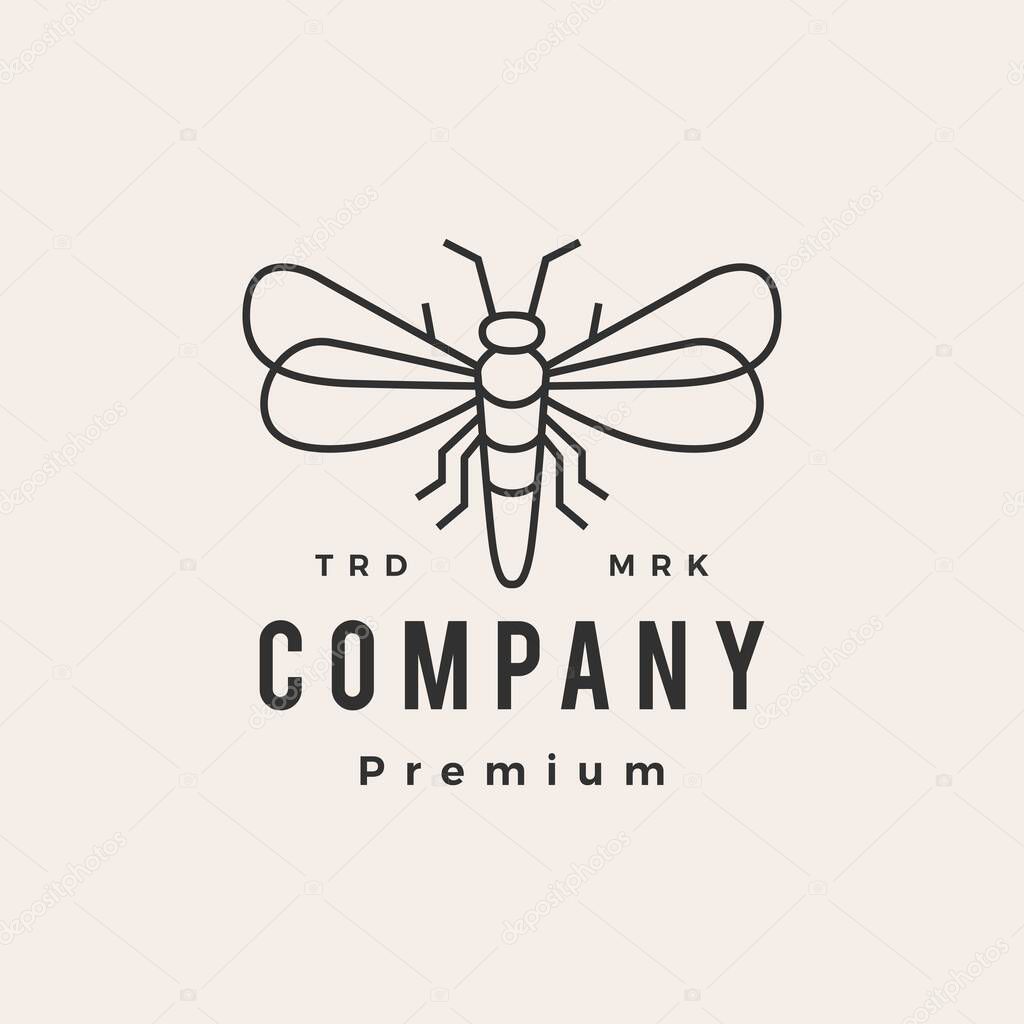 Firefly hipster vintage logo vector icon illustration