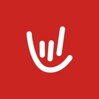 rock metal el hareketi logo vektör resimleme