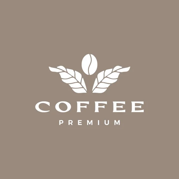 Kaffeebohne Blatt Pflanze Logo Vektor Symbol Illustration — Stockvektor