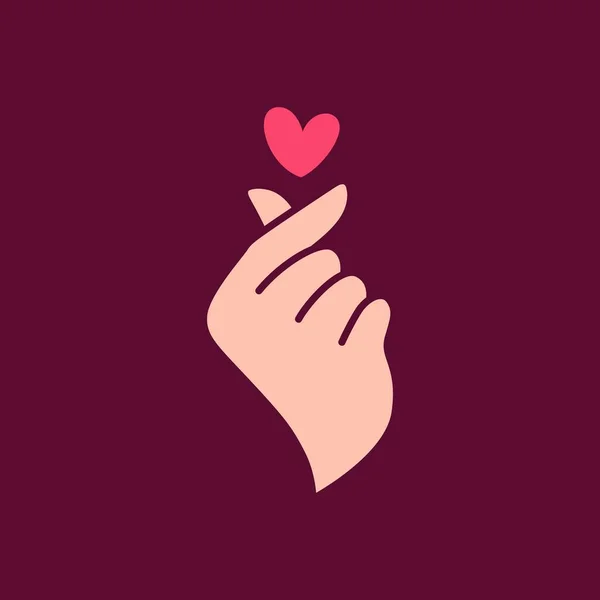 Αγάπη Δάχτυλο Καρδιά Κορεάτικη Χειρονομία Korea Λογότυπο Διάνυσμα Εικονίδιο Απεικόνιση — Διανυσματικό Αρχείο