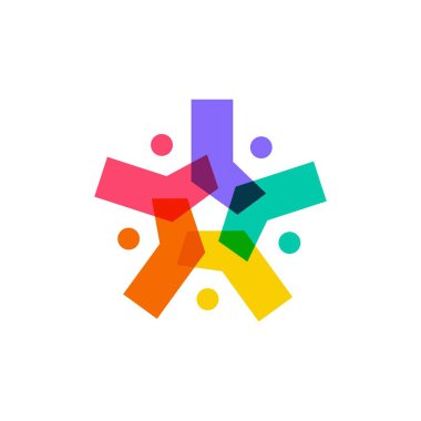 yıldız insanları çeşitliliği aile grubu topluluk logo vektör illüstrasyonuName