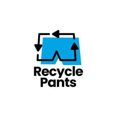 Geri dönüşüm pantolonu logo vektör resimleme