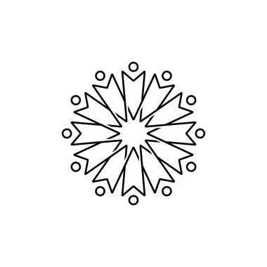 12 kişi aile işi çeşitlilik ana hatları monoline logo vektör ikonu illüstrasyonu