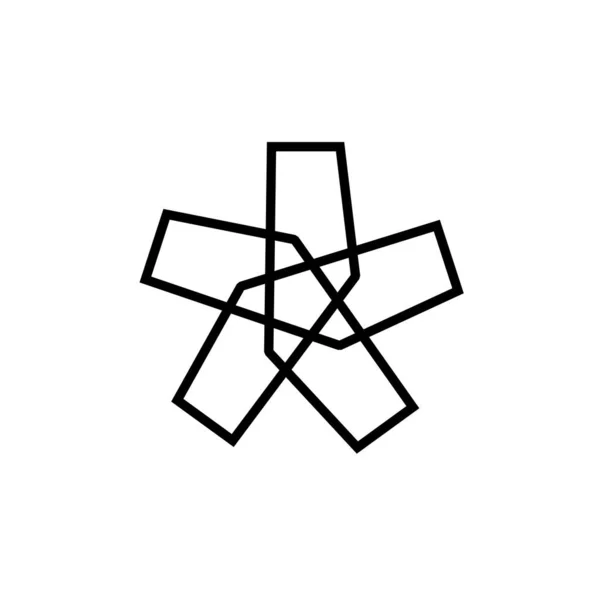 Asterisco Símbolo Sinal Monolina Logotipo Vetor Ícone Ilustração — Vetor de Stock