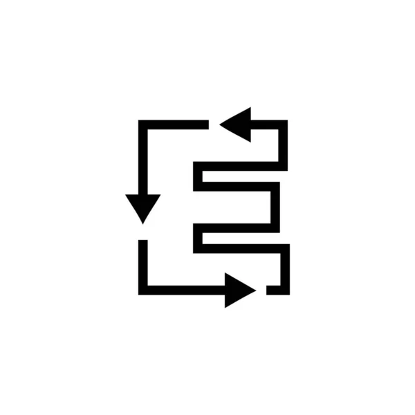 E字母循环使用标识向量图标说明 — 图库矢量图片