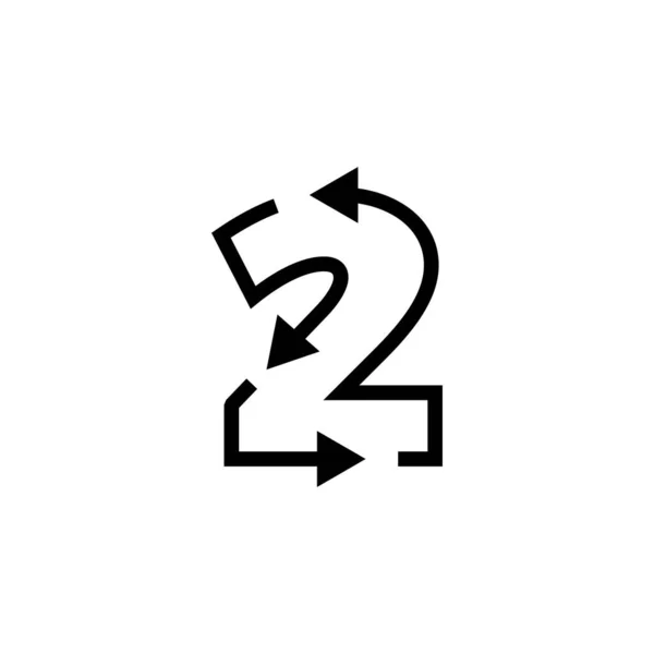 Zwei Zahl Recyceln Logo Vektor Symbol Abbildung — Stockvektor