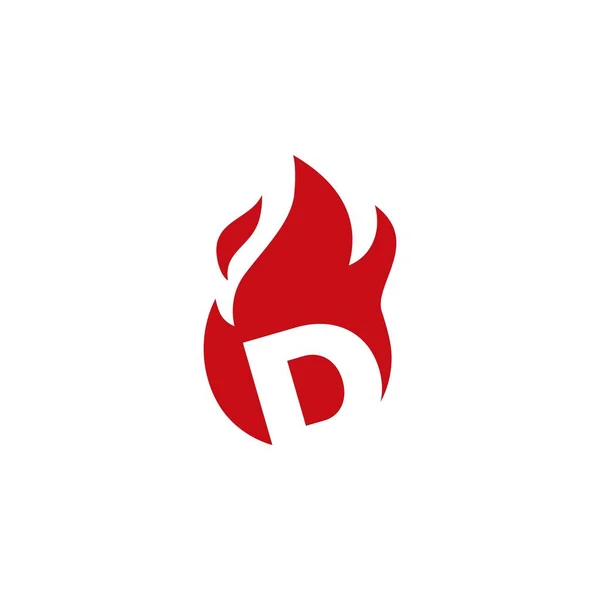 Brief Feuer Flamme Logo Vektor Symbol Illustration — Stockvektor