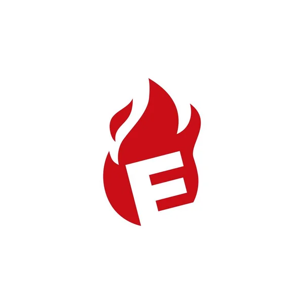 Lettera Fuoco Fiamma Logo Vettoriale Icona Illustrazione — Vettoriale Stock