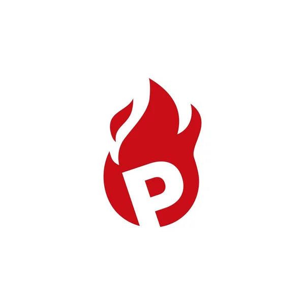 Brief Feuer Flamme Logo Vektor Symbol Illustration — Stockvektor