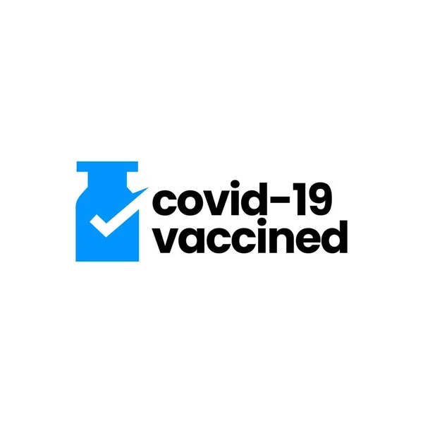 Vaccinatie Controle Heb Gevaccineerd Covid Logo Vector Pictogram Illustratie — Stockvector