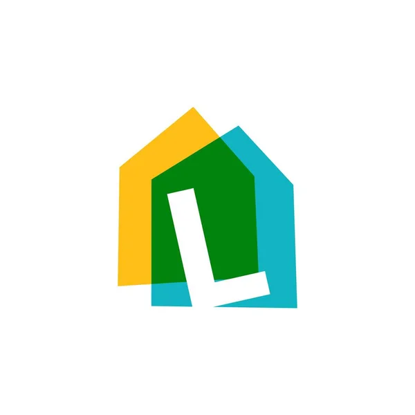 Letra Casa Casa Superposición Color Logo Vector Icono Ilustración — Archivo Imágenes Vectoriales
