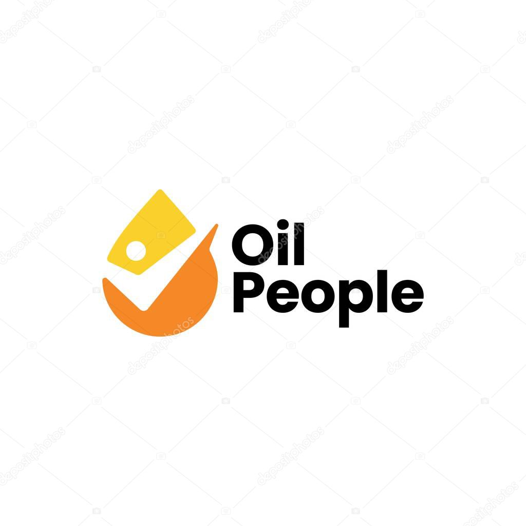 People oil drop check logo vector icon illustration