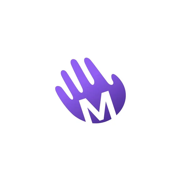 Ich Bin Brief Hand Palme Hallo Logo Vektor Symbol Illustration — Stockvektor