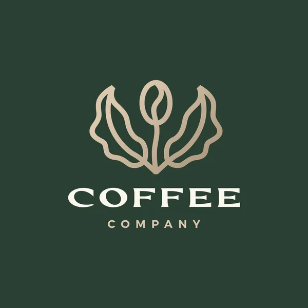 Kaffeebohne Baum Blatt Sprießen Logo Vektor Symbol Illustration — Stockvektor