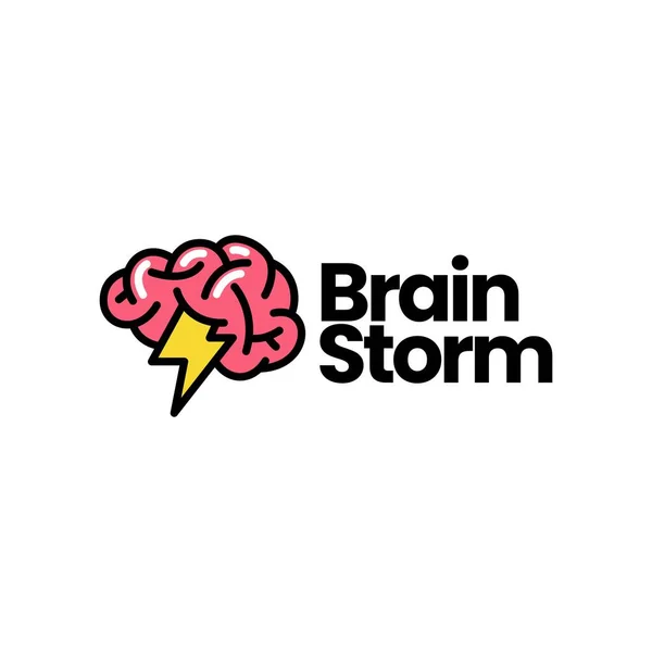 Мозковий Шторм Розумна Ідея Креативна Думка Логотип Векторні Ілюстрації — стоковий вектор