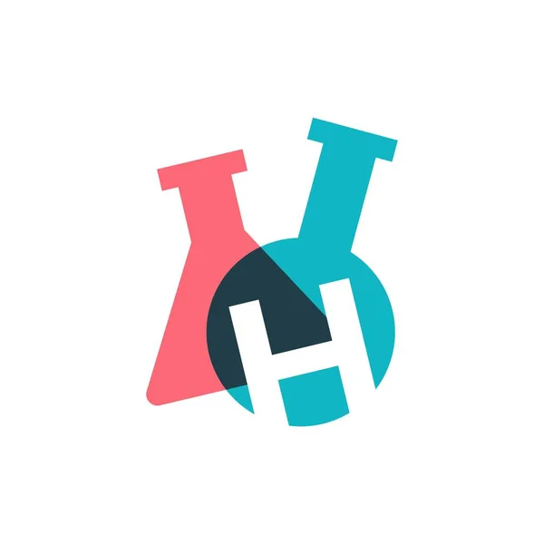 Bokstav Laboratorium Glas Bägare Logotyp Vektor Ikon Illustration — Stock vektor