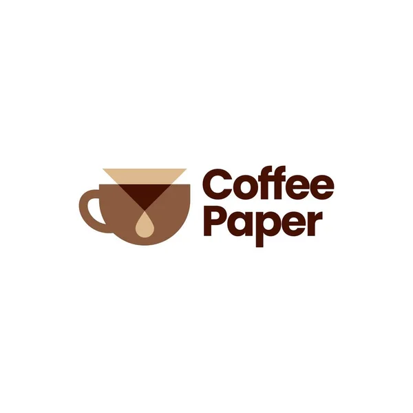 Kaffeepapier Filter Tropfer Logo Vektor Symbol Illustration — Stockvektor