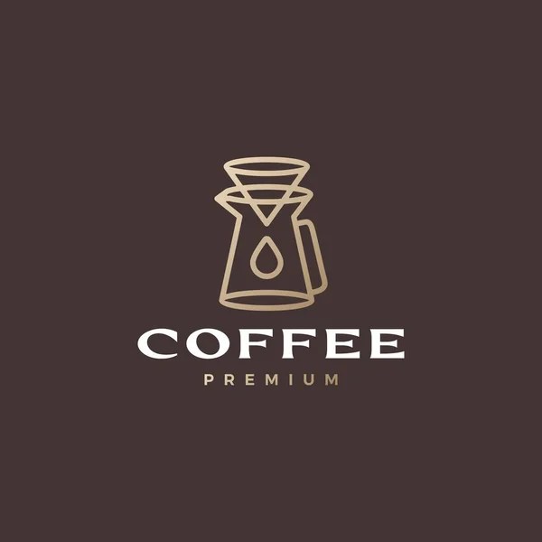 Кофейный Фильтр Капельницы Логотип Векторной Иконки — стоковый вектор