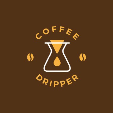 kahve damlatan kağıt filtresi logo vektör resimleme