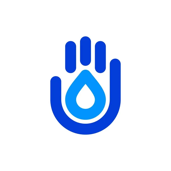 Ręka Woda Kropla Darować Czysty Środek Dezynfekujący Darowizna Logo Wektor — Wektor stockowy