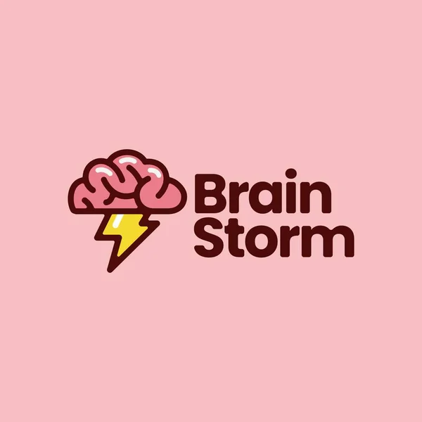 Мозковий Шторм Ідея Мислення Флеш Креативний Логотип Векторні Ілюстрації — стоковий вектор